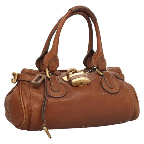 Chloe Paddington Shoulder Bag Leather Brown Gold Auth ep8587 - Picture 1 of 16